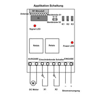 DC6V / 9V / 12V / 24V RF-Funkschalter steuern den Vorwärts und Rückwärtsgang des Motor (Modell 0020603)