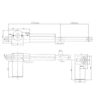 100MM 12V 24V 6000N Elektrischer Linearantrieb Elektrozylinder (Modell 0041512)