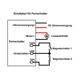 350MM Hub 2000N Hubverstellung Linearantrieb/Elektrozylinder Mit NC Reedschalter (Modell 0041727)