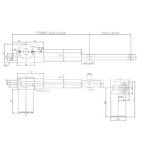 DC 12V 24V 6000N Industrieller Linearantrieb mit Fernbedienung Elektrischer Elektrozylinder (Modell 0043080)