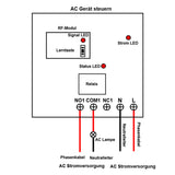 AC 220V/230V Eingang Relaisausgang Fernschalter aktiviert durch DC strom (Modell 0023013)
