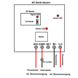 AC 220V/230V Eingang Relaisausgang Fernschalter aktiviert durch DC strom (Modell 0023013)