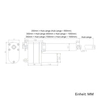 5000N 700MM-1000MM Hub Linearantrieb Elektrisch mit Fernbedienung