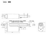12V 24V 1200kg 12000N Schwerer Industrie Elektrischer Linearaktuator Eins Steuert Zwei Synchronsteuerungsset (Modell 0043055)