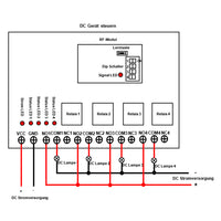 DC Funkschalter Reichweite 5000m 4 CH 5A Potentialfreier Relaisausgang