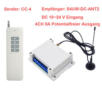 DC Funkschalter Reichweite 5000m 4 CH 5A Potentialfreier Relaisausgang