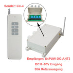 DC 12V 433 Mhz Funkschalter Reichweite 5000m mit 4-Kanal 30A Relaisausgang