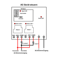 2-Kanal 30A DC 12V Funkschalter mit große Reichweite | Relais Potentialfreier Ausgang
