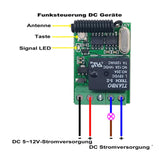 DC 5-12V Drahtlose Fernbedienung Klein Empfänger mit 5A Relaisausgang (Modell 0020646)