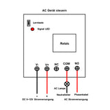 DC 5~12V Mini Drahtlose Fernbedienung mit 5A Relaisausgang (Modell 0020647)