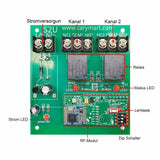 DC 12V/24V Funkempfänger Hohe Geichweite mit 2-Kanal 10A Relaisausgang