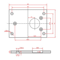 Fester Unterseite Montage Flache Platten Halterung für Elektrischer Linearantrieb/Elektrozylinder A (Modell 0043072)