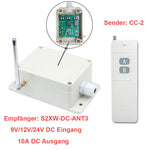 Funk Sender Empfänger 12V 24V mit 5km Hohe Reichweite – 2-Kanal 10A DC Ausgang für LED Lampe Fernsteuerung