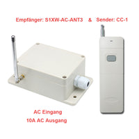 1-Kanal 10A Funk Sender Empfänger Set 230V AC – 5000M Fernbedienung Reichweite für AC-Geräten
