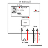1-Kanal 10A Funk Sender Empfänger Set 230V AC – 5000M Fernbedienung Reichweite für AC-Geräten