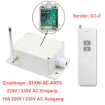 1-Kanal 10A Funk Sender Empfänger Set 230V AC – 5000M Fernbedienung Reichweite für AC-Geräten