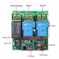 Funk Sender Empfänger Set 220V 230V – 5000m Hohe Reichweite und 2-Kanal 30A AC Ausgang für 2 Hochleistungs-Industriegeräten