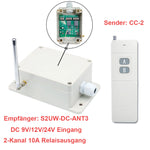 2-Kanal DC 12V Funkschalter mit 5 km Hoher Reichweite und Potentialfreier Ausgang