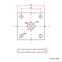 Kopfemontage Flache Platten Halterung für Wasserdichter Linearantrieb J (Modell 0043078)