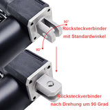 Option 90°-Drehung für Front- und Rücksteckverbinder des Linearantriebs B (Modell 0044113)