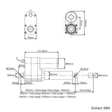 3000N 1500MM Hub Linearantrieb Elektrisch mit Fernbedienung (Modell 0043081-3)