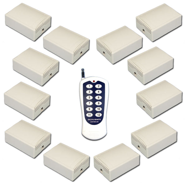 12 Wege Sendersteuerung 12 Empfänger 433MHz Frequenz Fernbedienungssystem (Modell 0020494)