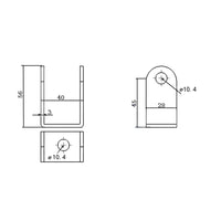 Halterung Befestigungswinkel B für Elektrischer Linearantrieb (Modell 0043002)