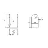 Halterung Befestigungswinkel B für Elektrischer Linearantrieb (Modell 0043002)