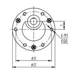 37mm 12V  550 Typ Hochbelastet Großdrehmoment Getriebekasten DC Motor (Modell 0041001)