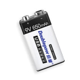 6F22 Typ 9V 650mAh USB Wiederaufladbare Lithiumbatterie (Modell 0010201)