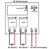 2 CH AC 12V/24V Strom Ausgang Wasserdichtsgehäuse Funkwirksystem -Empfänger & Funkschalter Systen Steuerung  (Modell 0020050)