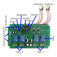Funkempfänger Hochleistung Einstellbare Geschwindigkeit DC 12v 500m 2 Kanäle für motor zylinder rolltor garagentorantrie (Modell 0020502)