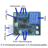 1 Kanal DC RF Toggle/Momentan/Verklinkte Kontrollmodus Funk Empfänger Funkschalter Gleichstrom 12V 24V fernschalter (Modell 0020610)