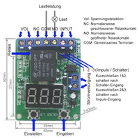 Multifunktionale Spannungsregler Relais mit Zeitschalter / Zeitverzug (Modell 0025002)