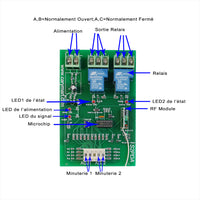 2 Kanal DC 12V Funk Empfänger Reichweite 300m - Zeitverzug Einstellbar Zeitschalter Zeitrelais Einschaltverzögerung 0-99 (Modell 0020660)