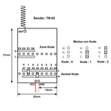 Funk Universalfernbedienung / Funk Sendermodul: TB-02 (Modell 0021035)