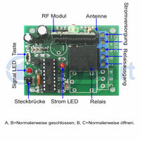 Eine-Steuerung-Zwölf drahtlose RF-Relaisschalter mit 1 12Kanal Sender und 12 Einkanal Empfängern (Modell 0020359)