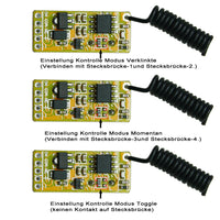 Normalerweise geschlossen / geöffnet DC4~12V 1 Kanal Funk Mini Fern Ausrüstung mit Momentan / Verklinkte Modus  (Modell 0020643)