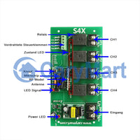 Funkempfänger / Wireless-Controller mit Magnetische Antenne 433MHz 2000m 4 Kanäle - 4 Modus (Modell 0020221)