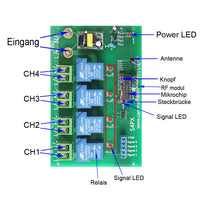 4 CH AC Power Output große Entfernung Wasserdichte Gehäuse Drahtlose Funkfernsteurung Set externe teleskopische Antenne (Modell 0020479)