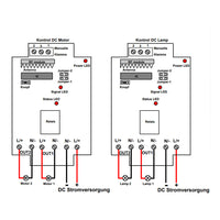 2 Kanäle 100W 6V 9V 12V 24V Gleichstromausgang Funk Empfänger mit Magnetischer Antenne - 4 Kontrollmodi (Modell 0020346)