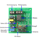 1 Kanal AC230V Funk Schalter Empfänger mit Memory Funktion Funkmodellbau wasserdicht funkschalter anleitung nachrüsten (Modell 0020229)