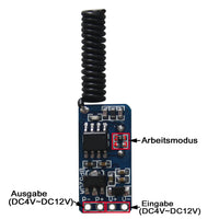 Mini DC4~12V Strom Eingabe / Ausgang 1 Kanal Funk Fern Empfänger / Kontroller (Modell 0020638)