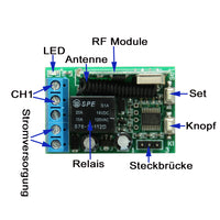 Toggle/Momentan/Verklinkte Modus 1 Kanal Funk Fernkontrollsystem mit Zeitverzögerung Funktion (Modell 0020011)