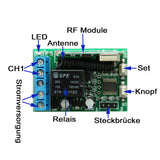 Toggle/Momentan/Verklinkte Modus 1 Kanal Funk Fernkontrollsystem mit Zeitverzögerung Funktion (Modell 0020011)