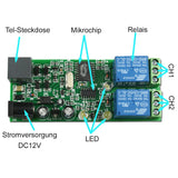 2 Wege Telefon Drahtloses Funk Steuermodul - Mit Passwort, 6 Klingeln Telefon Funkmodul (Modell 0040007)