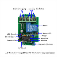 1 Wege Gleichstrom 30A Hochleistungs RF Funkfernschalter mit Trockenkontaktausgang (Modell 0020014)