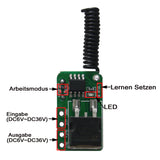 1 Set Mini Kit Funkkontroller/ Sender & Empfaenger Kanal 1 DC6~36V Funk Fernbedienung Empfaengermodule (Modell 0020642)