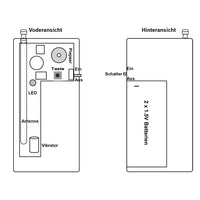 433MHz 100M Funk Vibrator & Piepser Empfaenger mit drei Modus (Vibration / Piepston) (Modell 0020119)