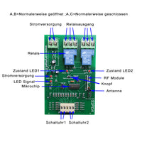 Funkfernbedienung Modul Bausatz Zeitrelais Einschaltung einschaltverzögerung relais Verzögerungsschalter Gleichstrom 12V (Modell 0020659)